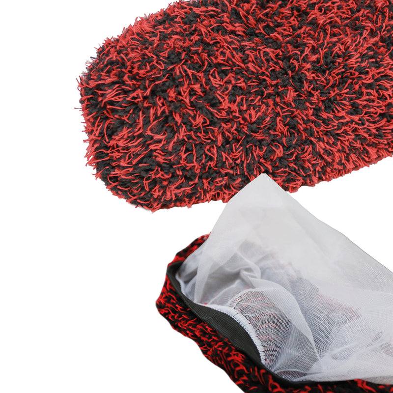 Outside and inside of the Safe-Shield Brush Cover for car wash brushes