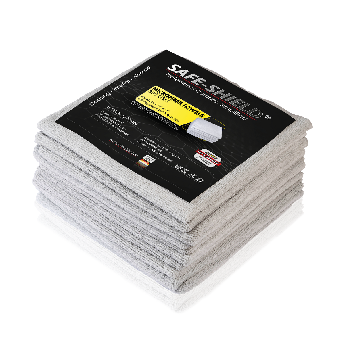 Grey Safe-Shield Allround microfibre towels for wiping off compatible cleaner residue