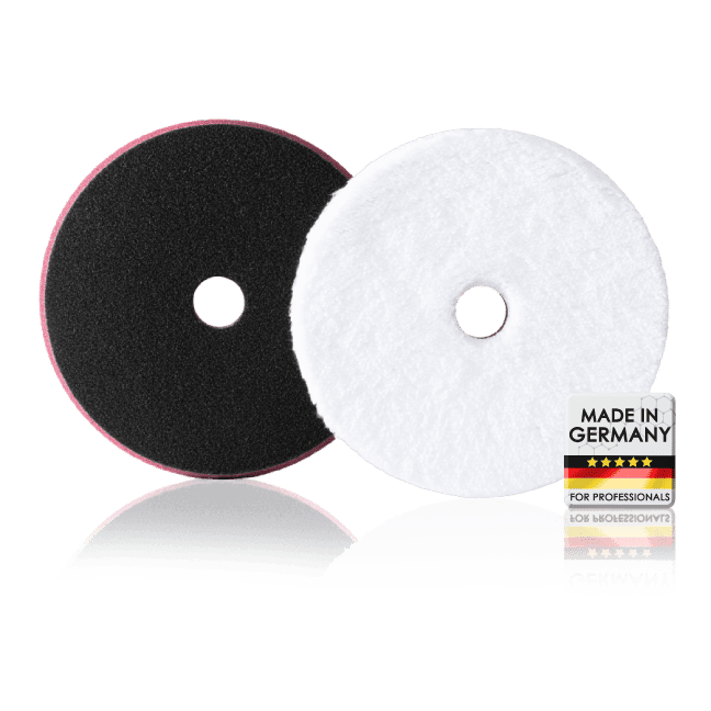 Safe-Shield Mikrofaser Cutting Pad mit Klettseite und weißer Polierfläche