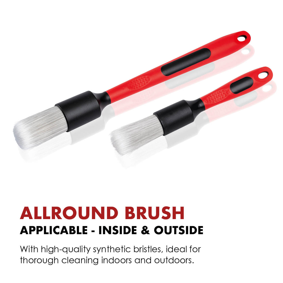Grey Allround detailing brushes for interior and exterior cleaning