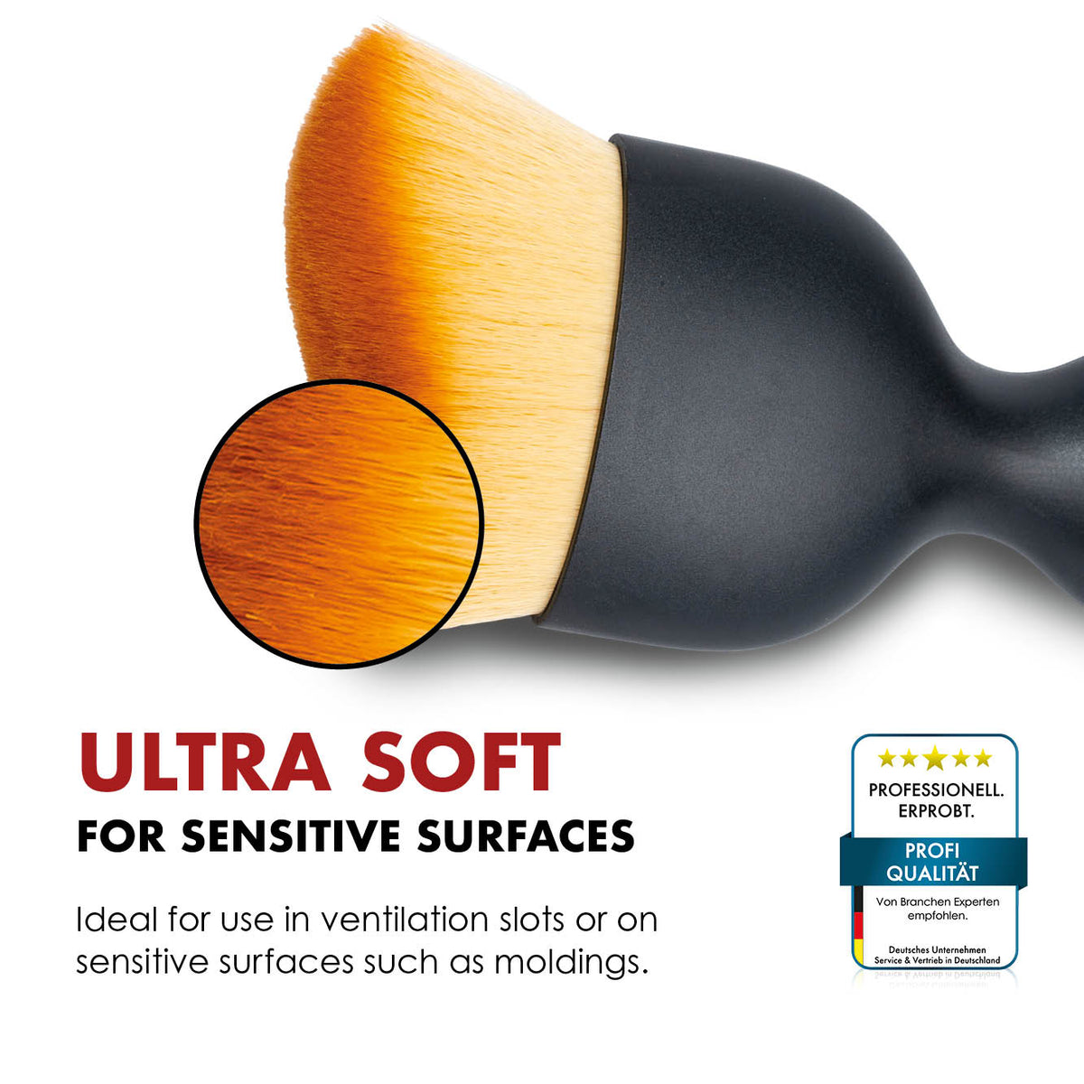 Close-up of the Ultra Soft interior brush bristles