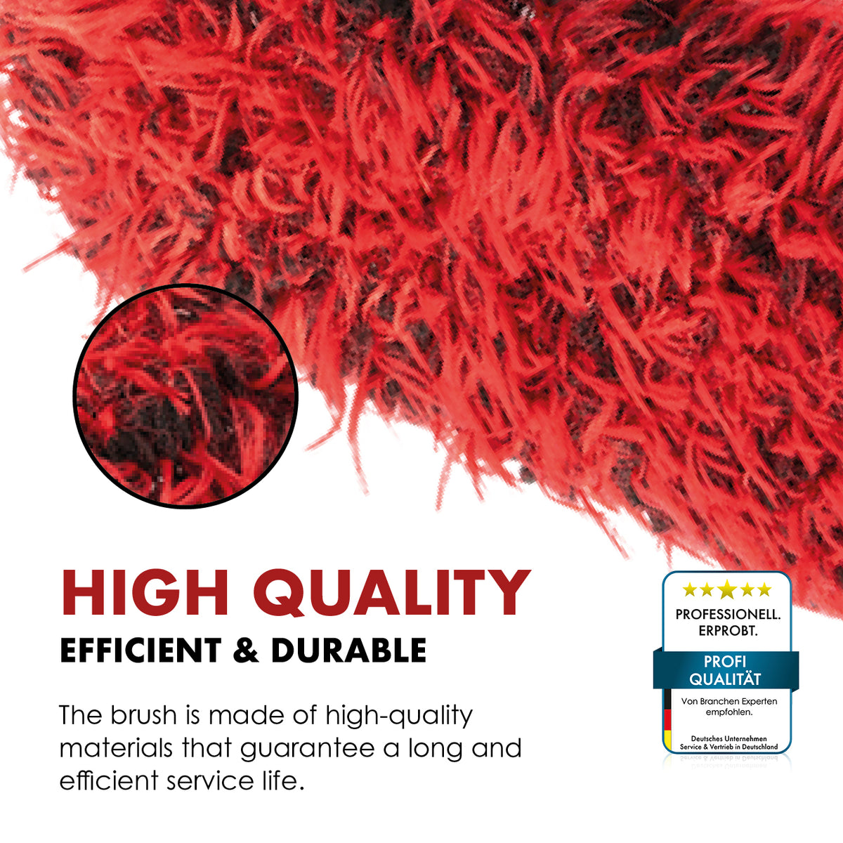 Close-up of the fibres of the flat wheel brush