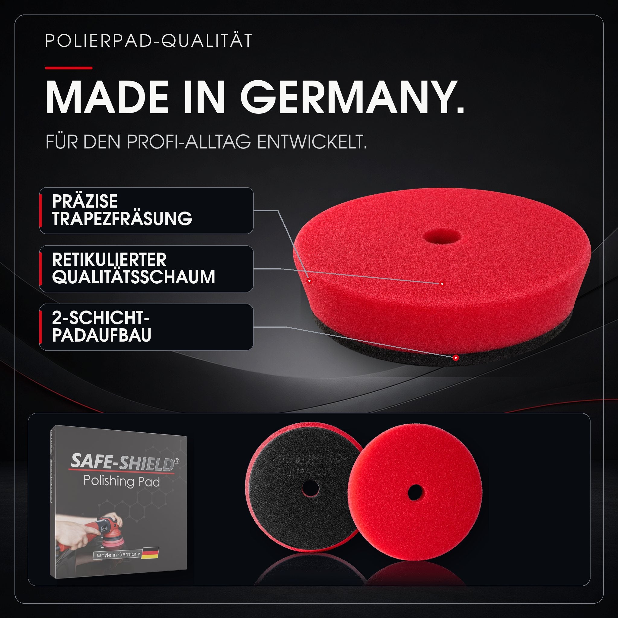Retikulierter Schaum des Ultra Cut Polierpads Made in Germany